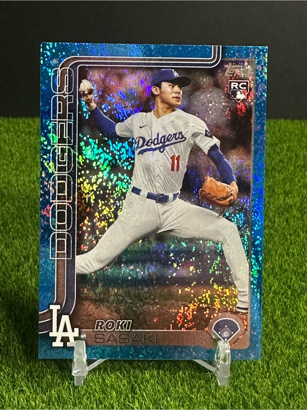 Roki Sasaki Rookie Card (RC) 2025 Topps Series 2 Blue Rainbow Foil /150
